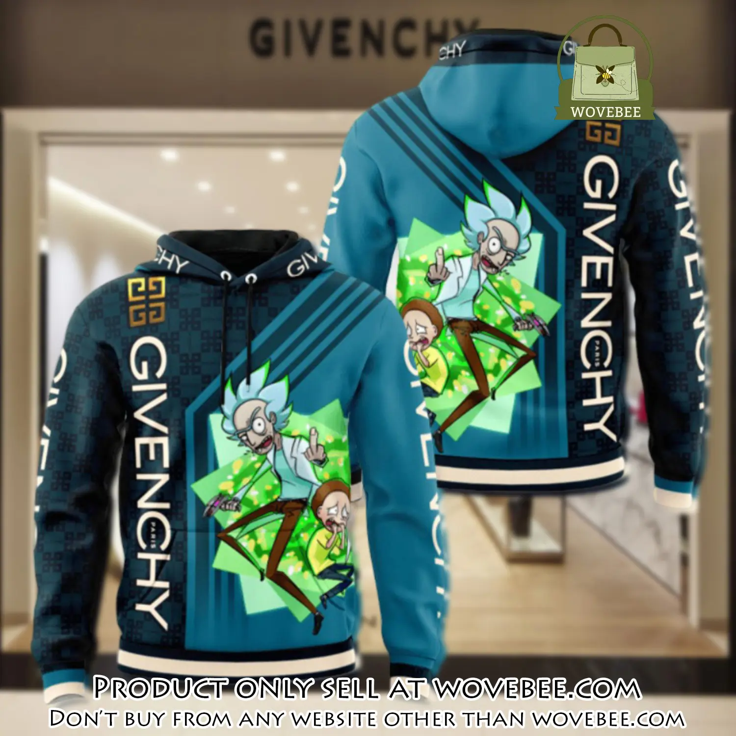 Givenchy rick and morty unisex hoodie luxury brand gifts  jh2011 wvb5806092